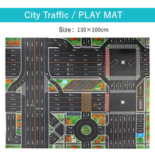 Load image into Gallery viewer, 130*100CM Large City Traffic Car Park Play Mat Waterproof Non-woven Kids Playmat Pull Back Car Toys for Children's Mat