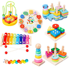 Load image into Gallery viewer, HOT SALE Baby Toys Colorful Wooden Blocks Baby Music Rattles Graphic Cognition Early Educational Toys For Baby 0-12 Months