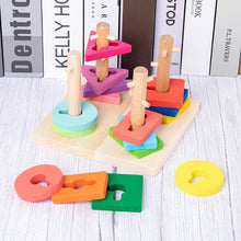 Load image into Gallery viewer, HOT SALE Baby Toys Colorful Wooden Blocks Baby Music Rattles Graphic Cognition Early Educational Toys For Baby 0-12 Months
