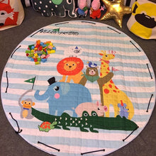Load image into Gallery viewer, Animal Print Round Kids Rug Toys Infant Carpet Baby Play Mat Cotton Developing Mat Rug Puzzle Children's Carpet Play Mat Storage