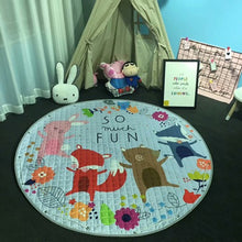 Load image into Gallery viewer, Animal Print Round Kids Rug Toys Infant Carpet Baby Play Mat Cotton Developing Mat Rug Puzzle Children's Carpet Play Mat Storage